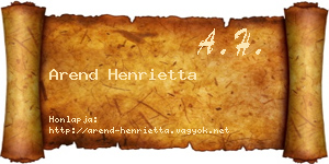 Arend Henrietta névjegykártya